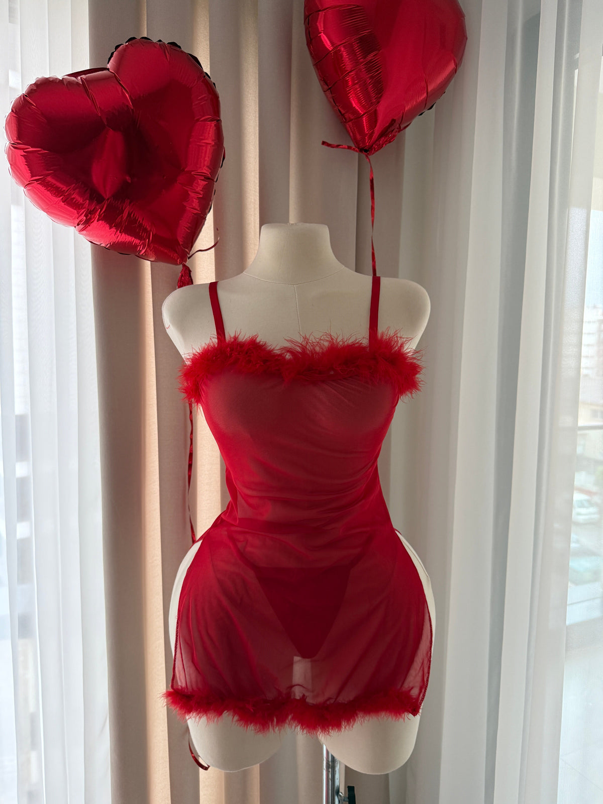 Alberta Kırmızı Tül Babydoll