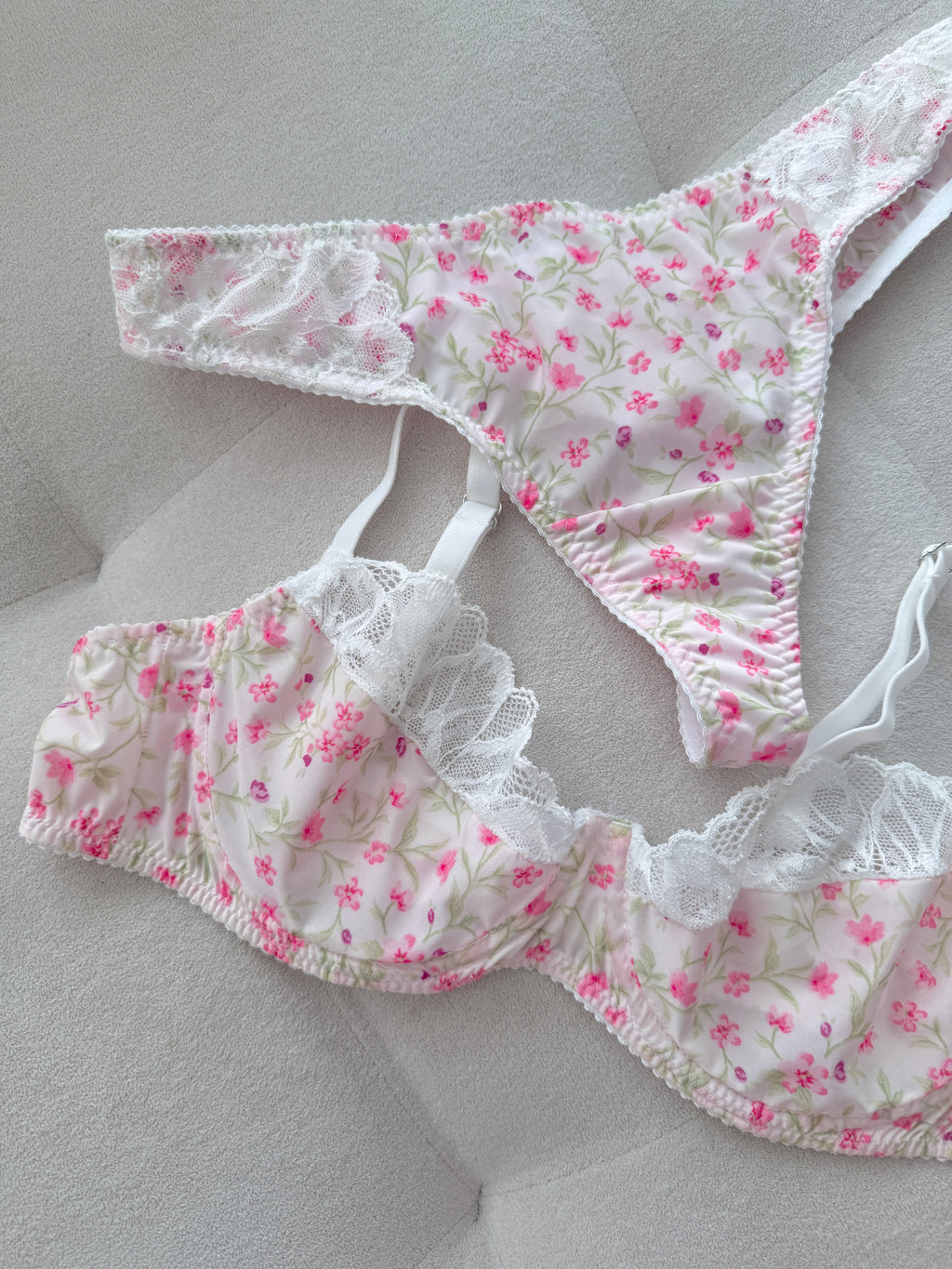 Floral Reverie - Blush Bloom Bralet Takımı