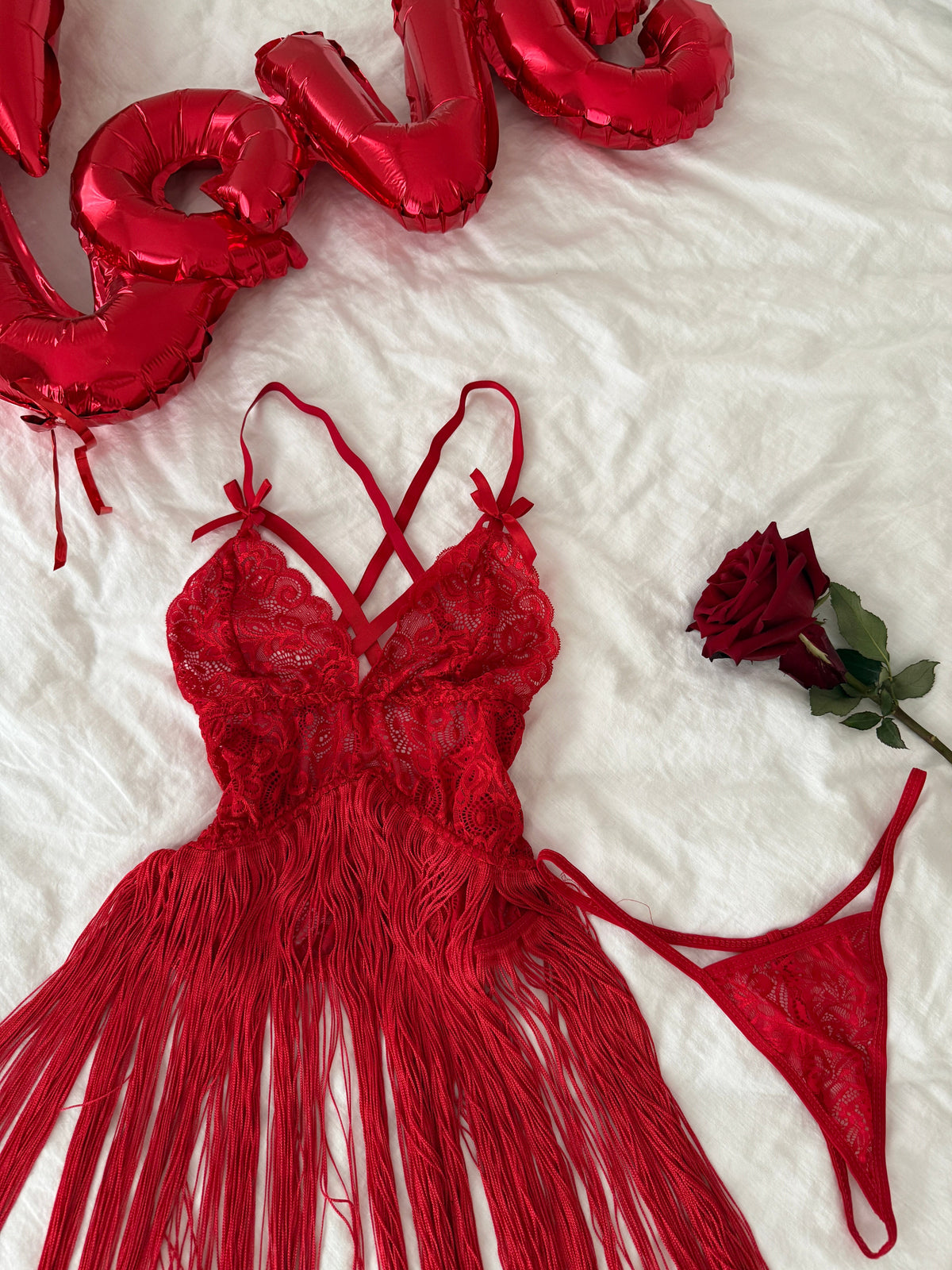 Red Tassel Detail Fantasy Nightgown