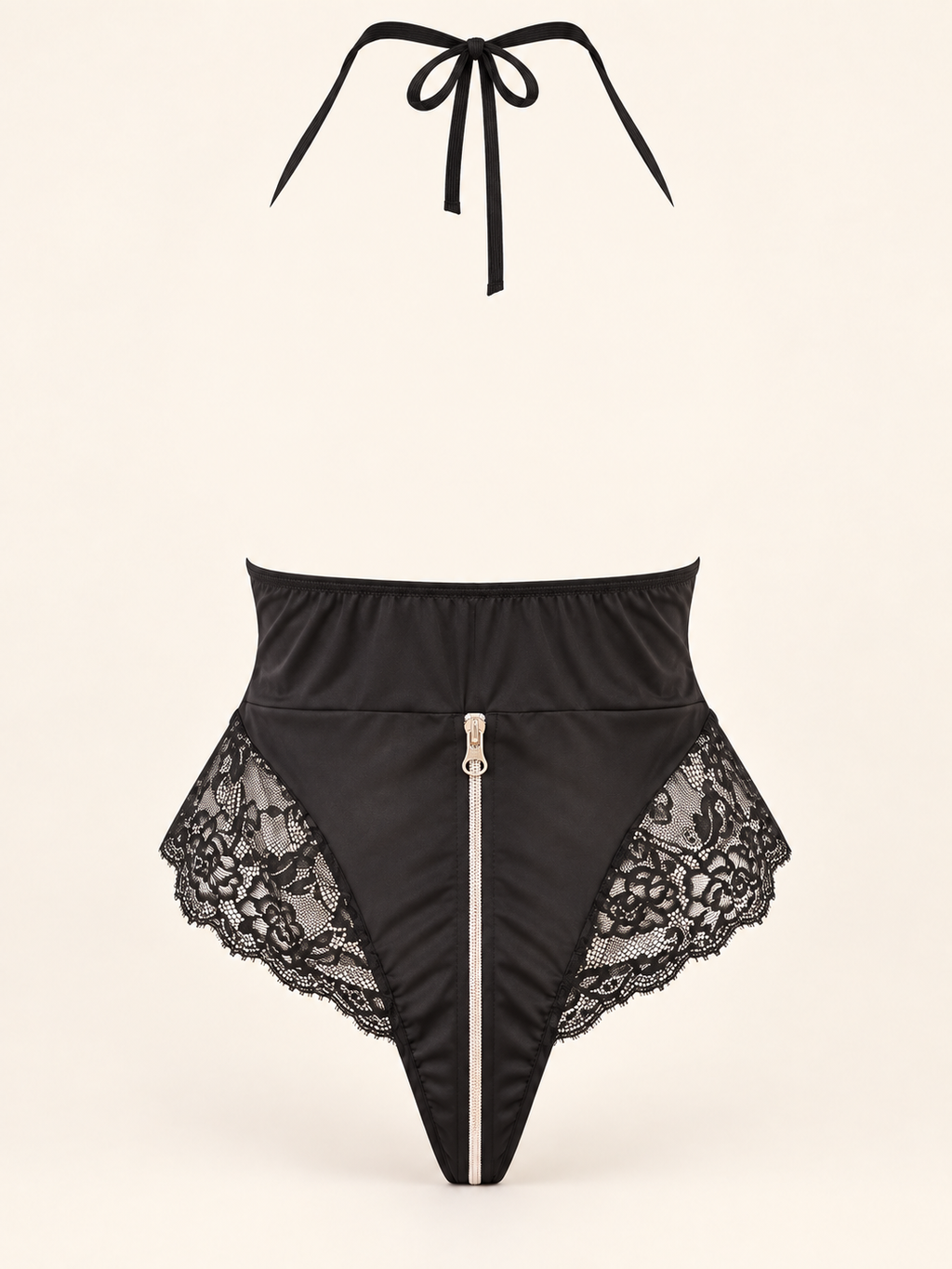 Fermuar Detaylı Fantezi Bodysuit
