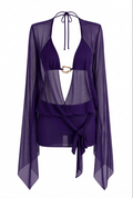 L’Or Noir Veil - Violet Transparan Mini Pareo