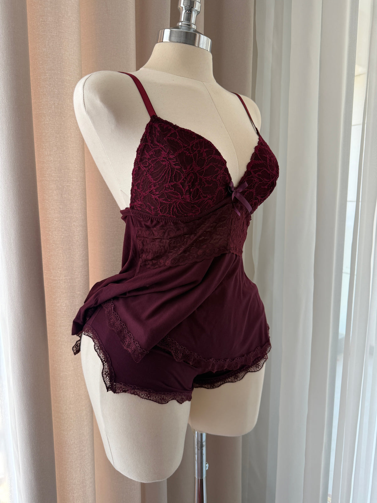 Cloud Kiss Bordo Pamuklu Ultra Soft Pijama Takımı