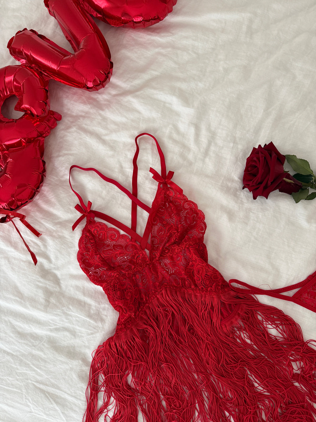 Red Tassel Detail Fantasy Nightgown