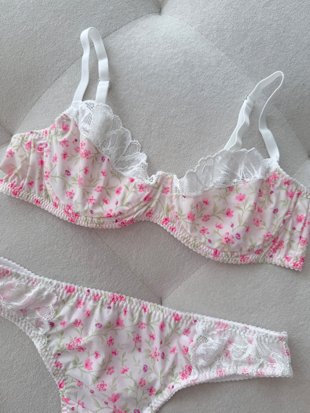 Floral Reverie - Blush Bloom Bralet Takımı
