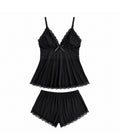 Cloud Kiss Siyah Ultra Yumuşak Pamuklu Şortlu Pijama Takımı