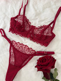 Jasmin Bordo Bralet Takımı