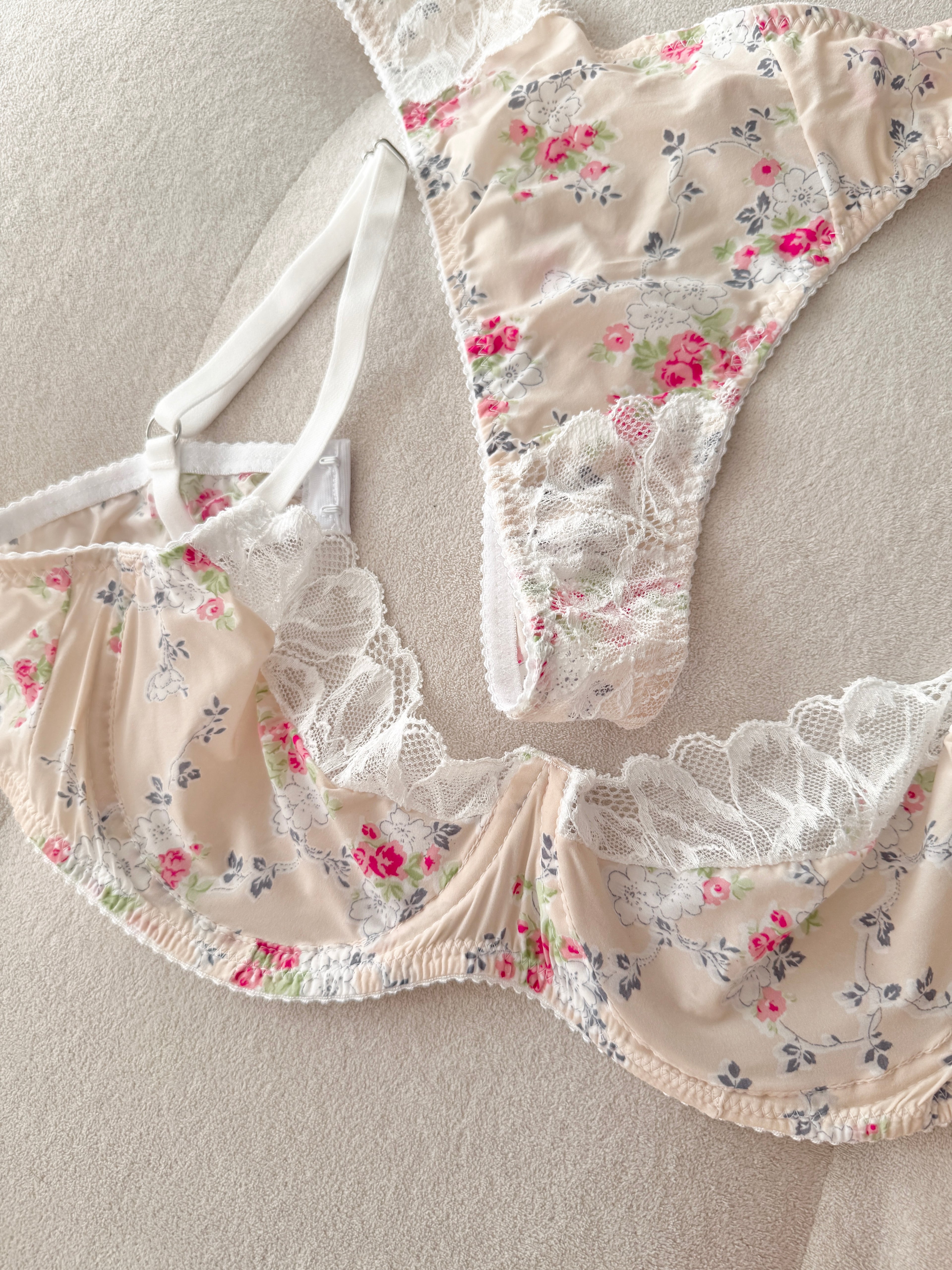 Floral Reverie - Antique Rose Bralet Takımı