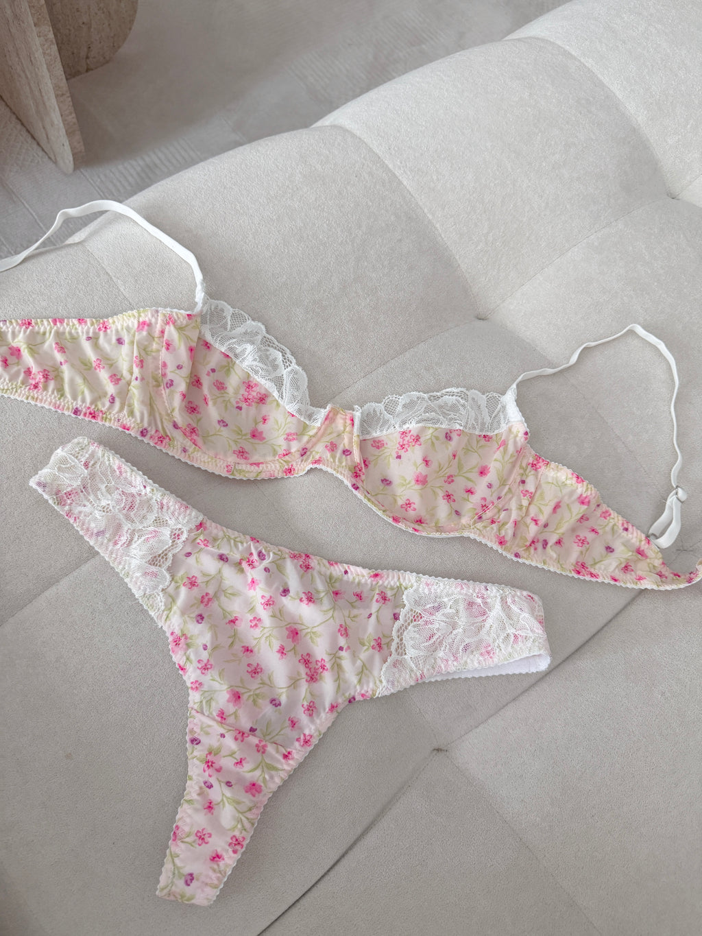 Floral Reverie - Rose Petal Bralet Takımı