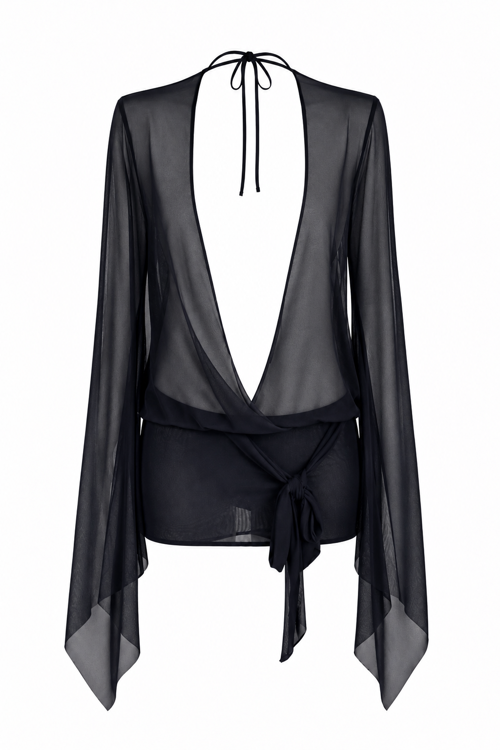 L’Or Noir Veil – Siyah Transparan Mini Pareo