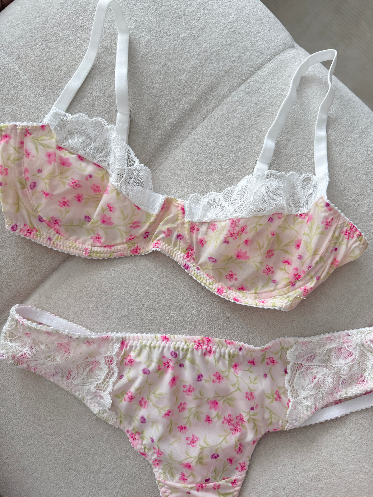 Floral Reverie - Rose Petal Bralet Takımı