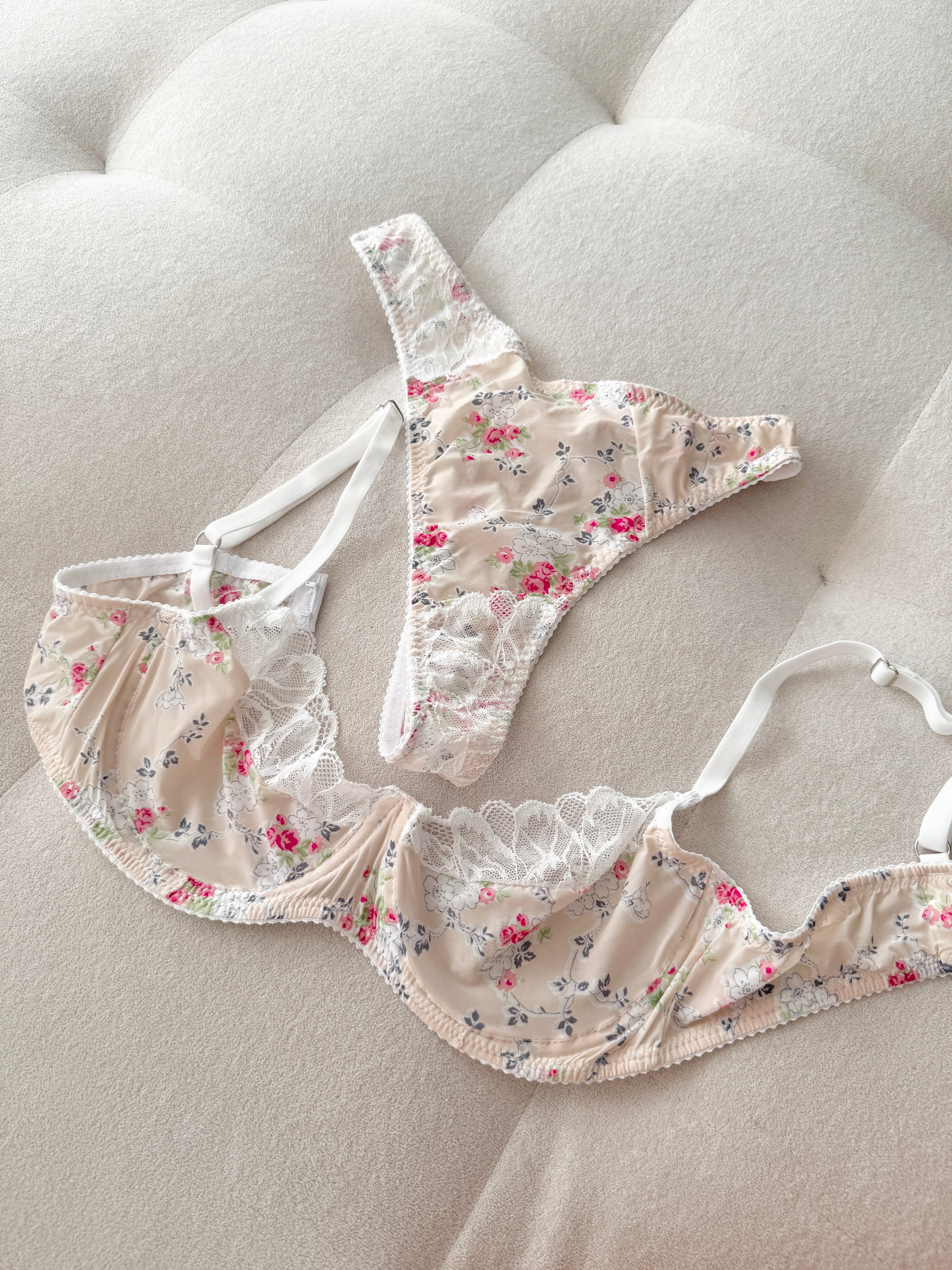 Floral Reverie - Antique Rose Bralet Takımı