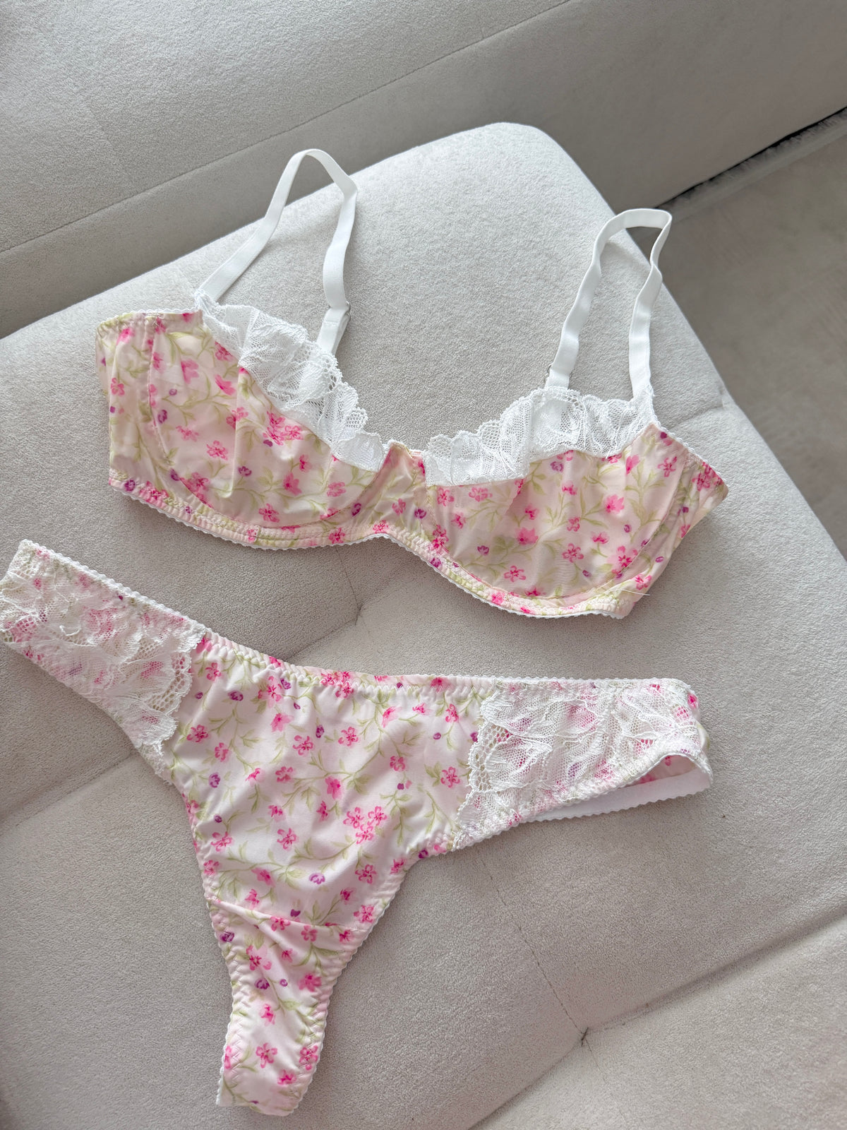 Floral Reverie - Rose Petal Bralet Takımı