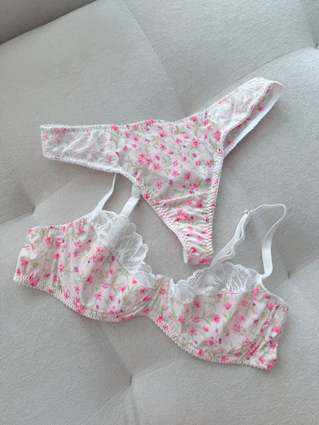 Floral Reverie - Blush Bloom Bralet Takımı