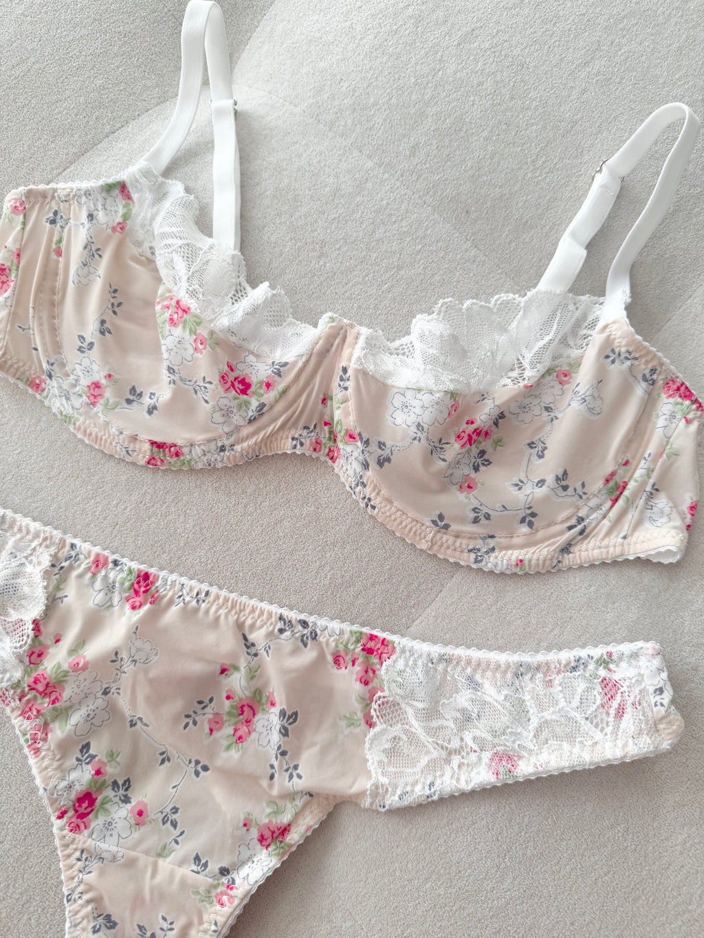 Floral Reverie - Antique Rose Bralet Takımı