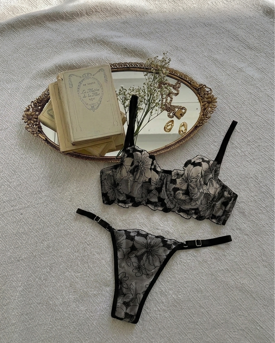 Midnight Lace Bralet Takımı