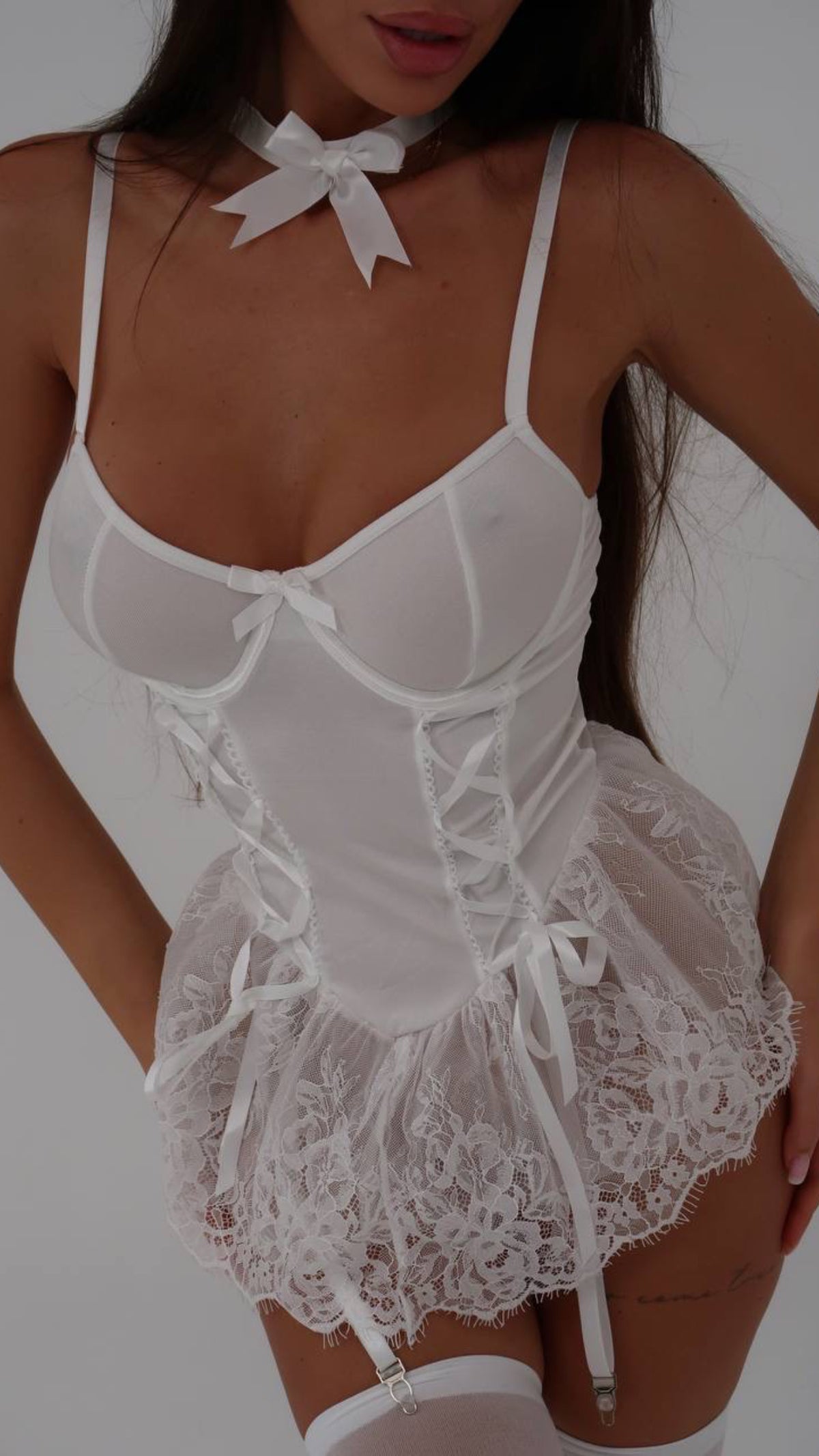 Elena Cream Babydoll (Socks Included)