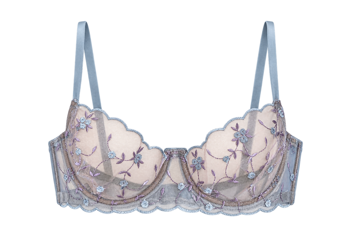 Mavi Çiçekli Balenli Bralet