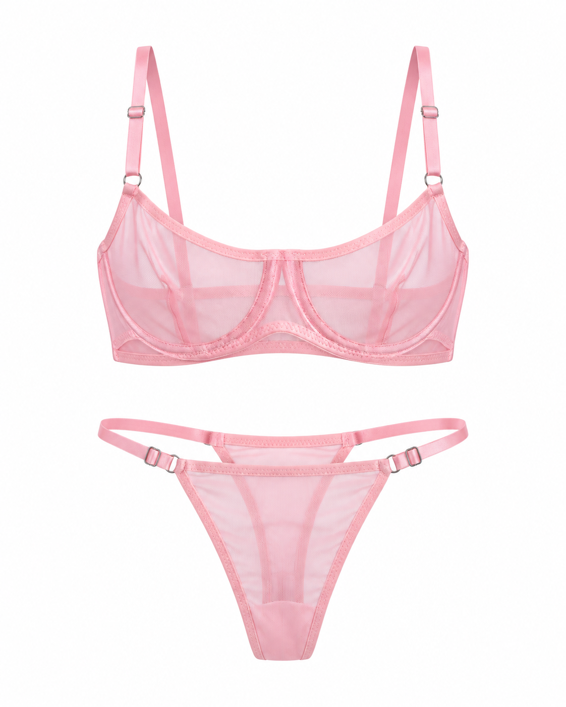 Pudra Pembesi Tül Bralet Takımı