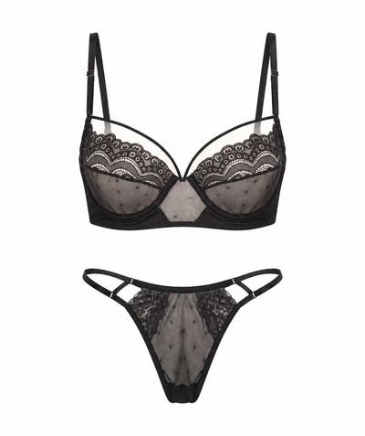 Dantelli Şerit Detaylı Balenli Bralet Takımı