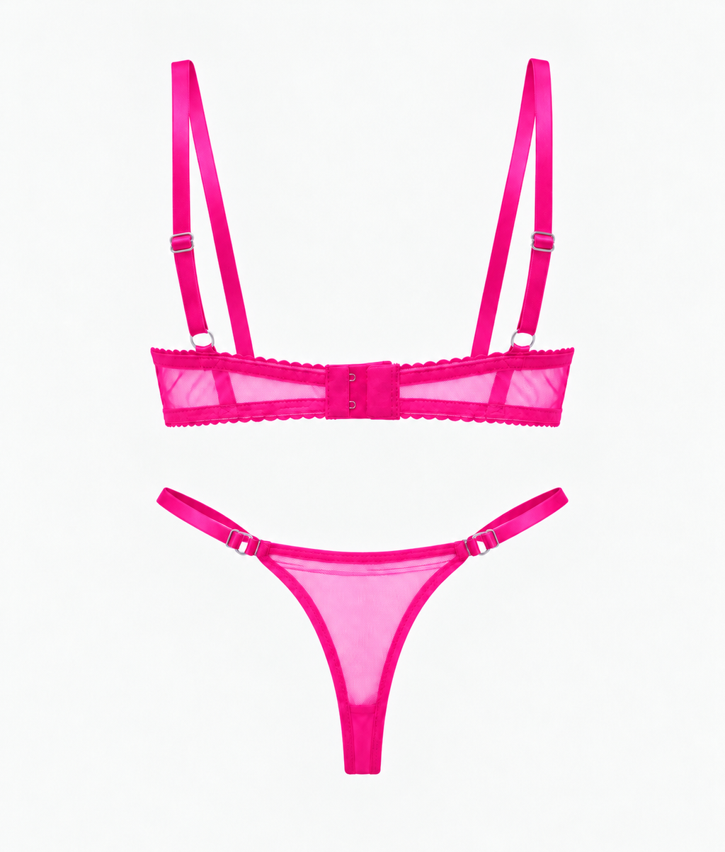 Petit Amour Neon Pembe Bralet Takımı
