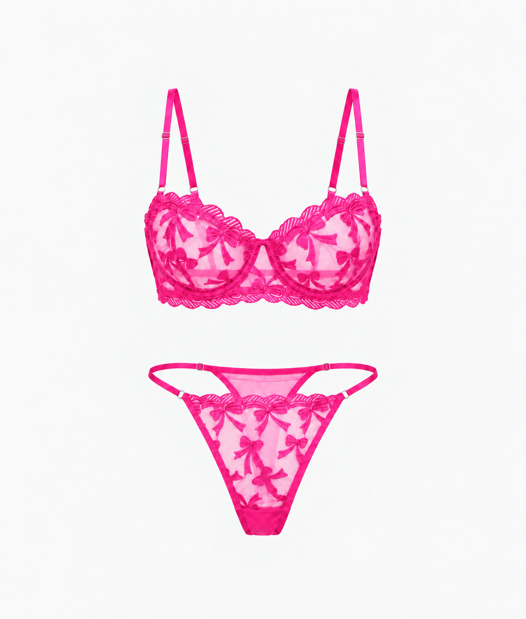 Petit Amour Neon Pembe Bralet Takımı