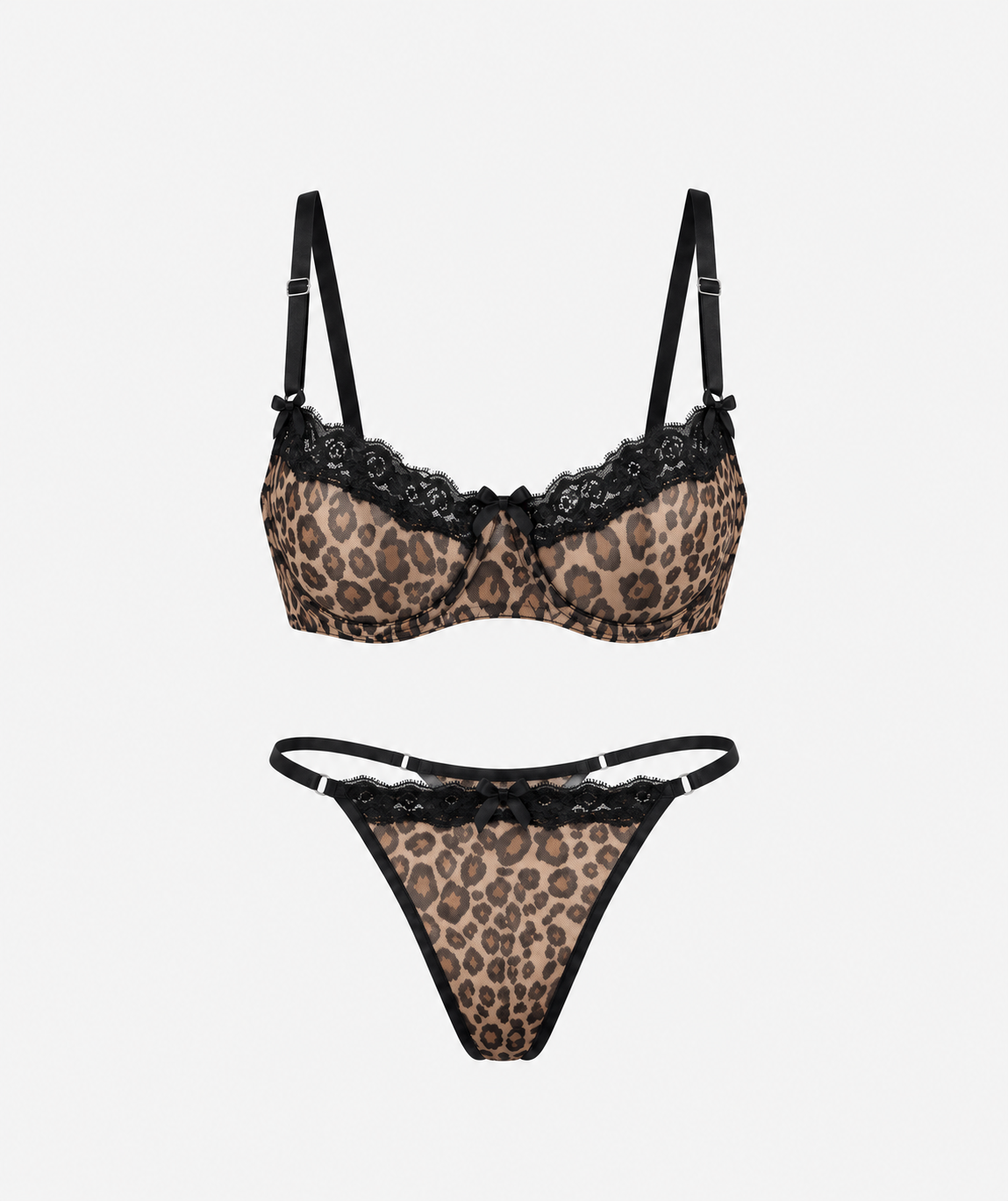 Leopar Desenli Bralet Takımı