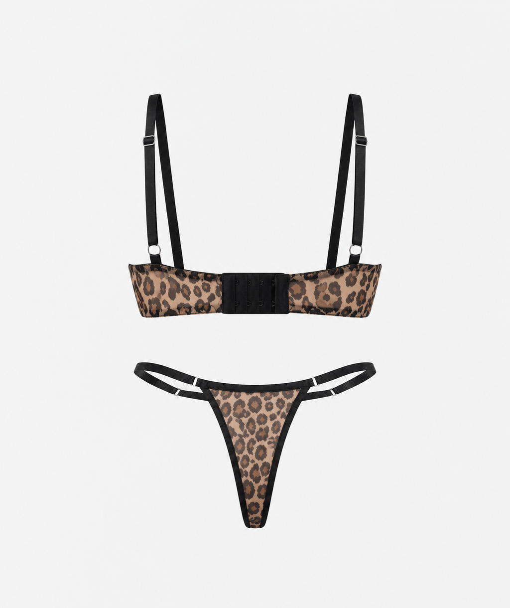 Leopar Desenli Bralet Takımı