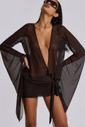 L’Or Noir Veil – Kahverengi Transparan Mini Pareo