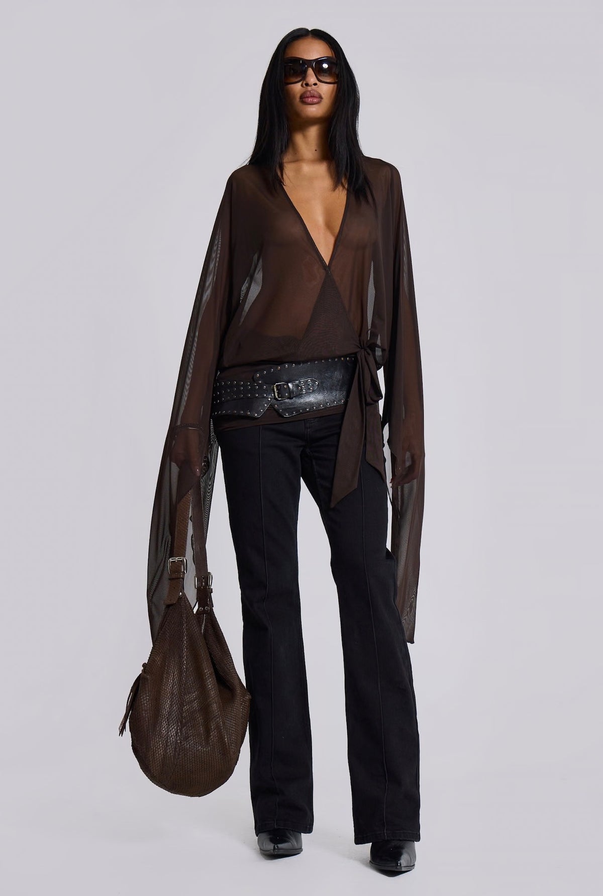 L’Or Noir Veil – Kahverengi Transparan Mini Pareo