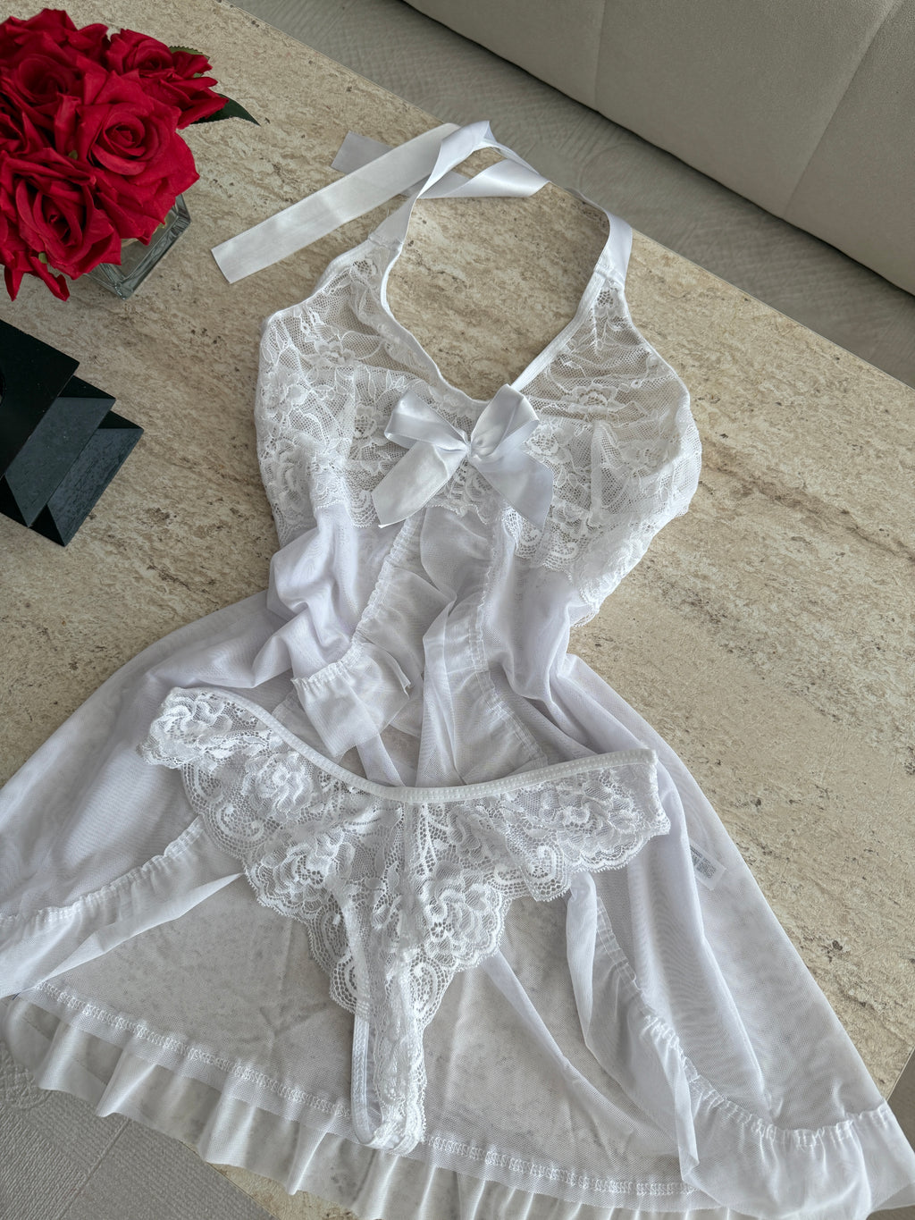 Swan Lake Dantel Babydoll Takım