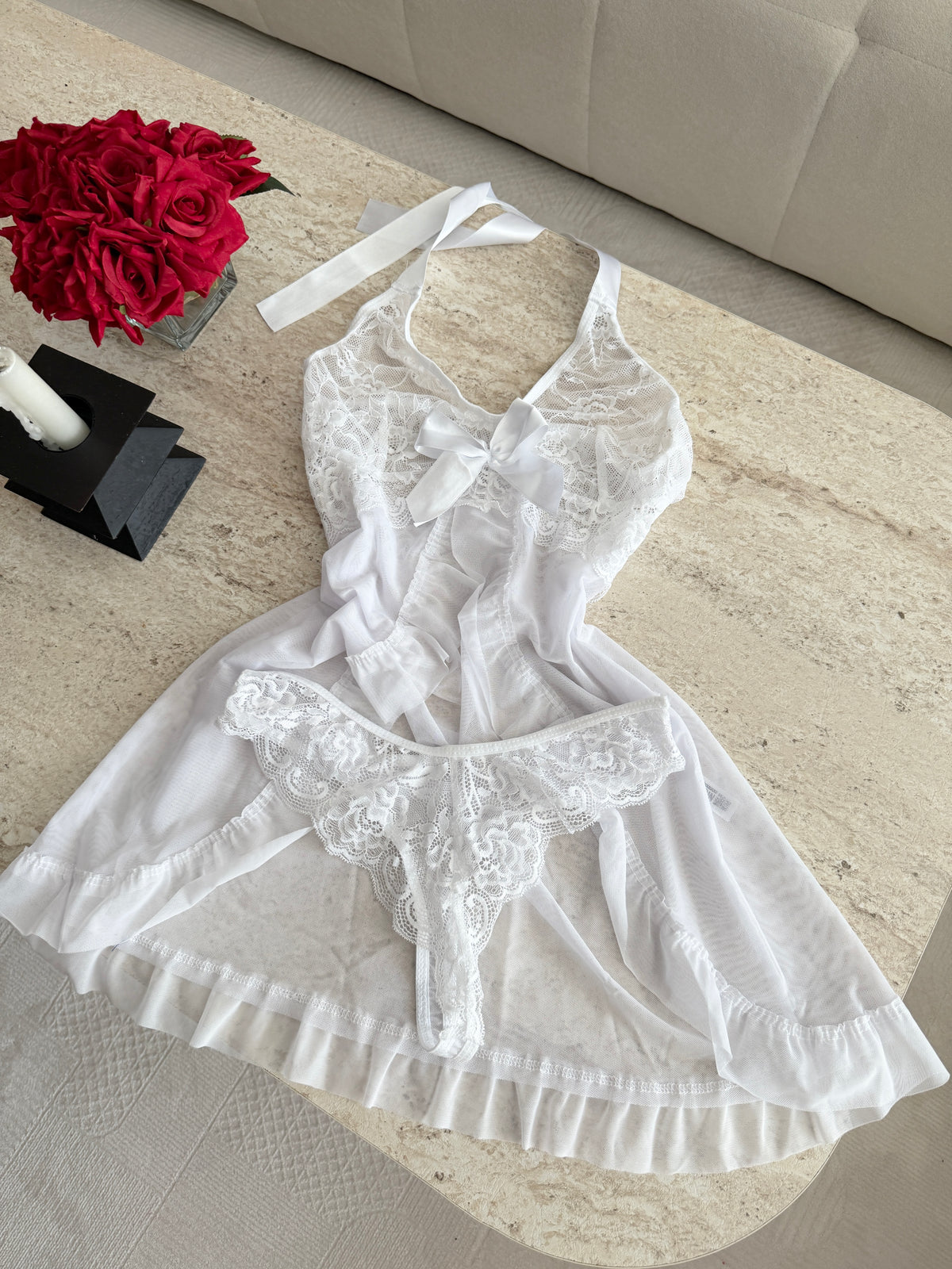 Swan Lake Dantel Babydoll Takım