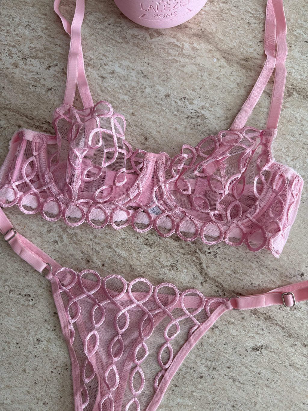 Lolita Pudra Pembesi Bralet Takımı