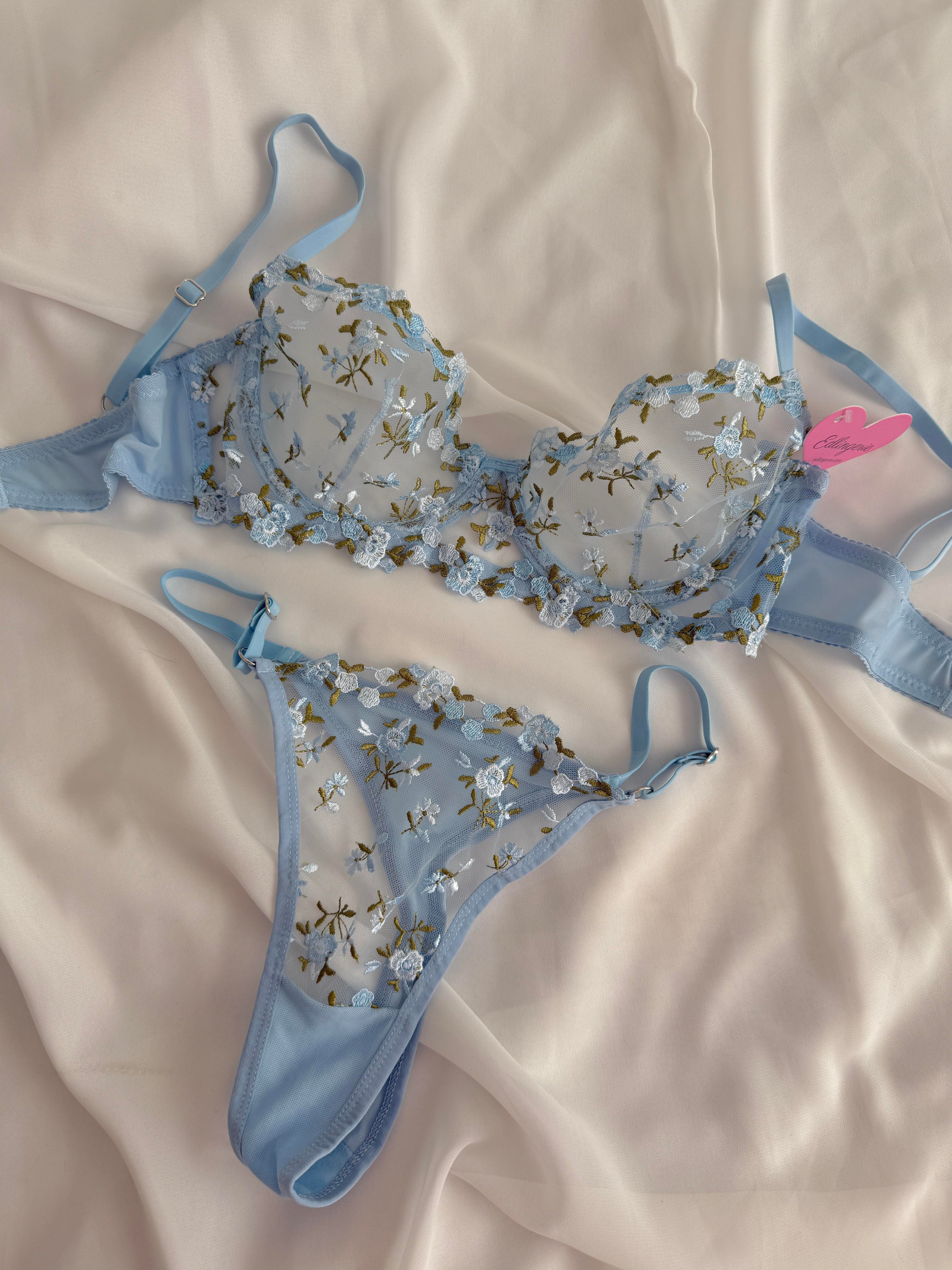 Amelie Blue Bralette Set