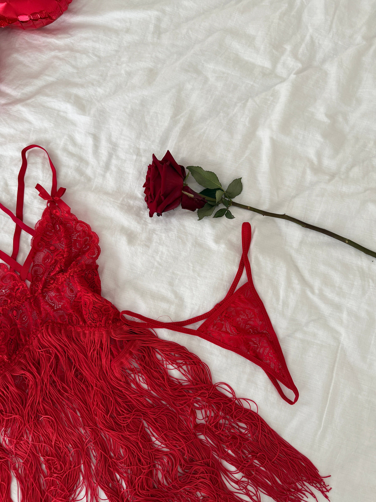 Red Tassel Detail Fantasy Nightgown