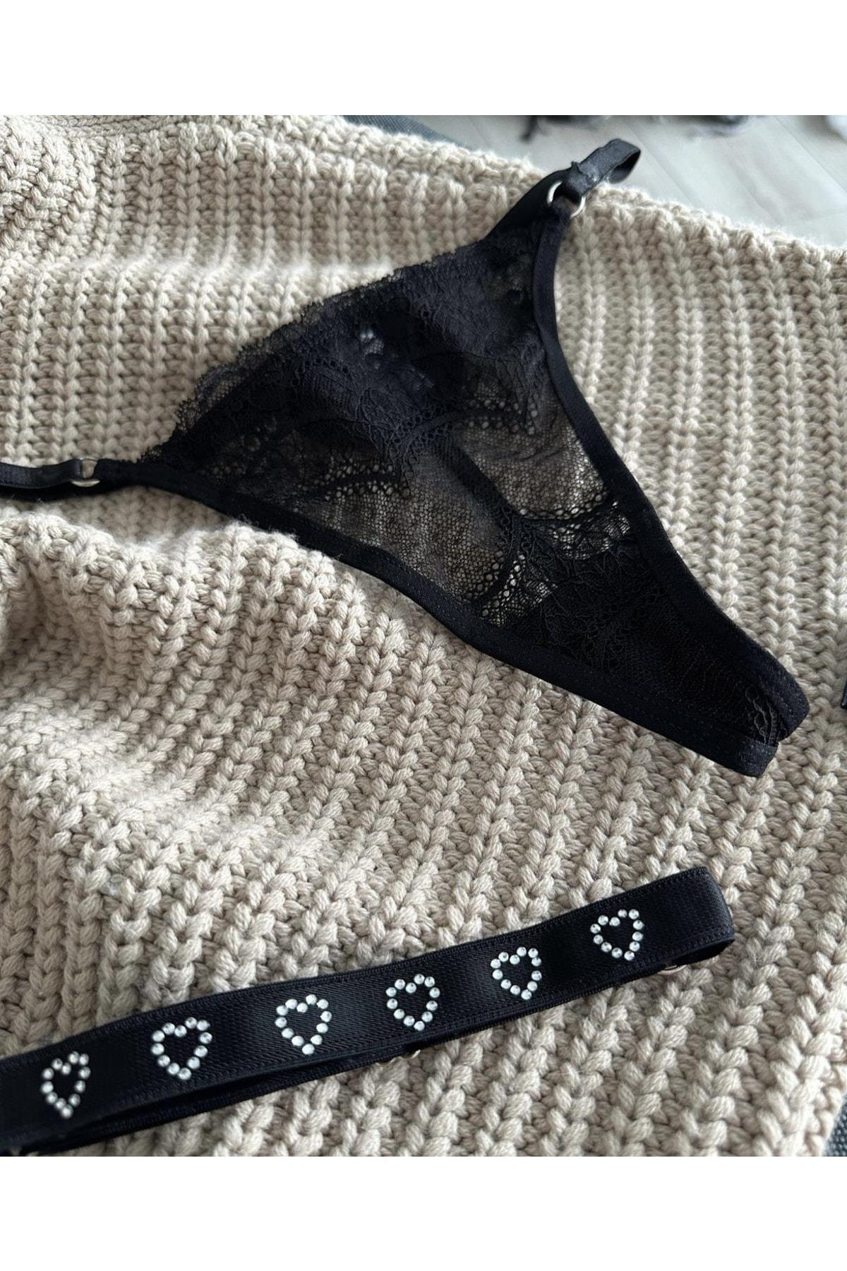 Embellished Panty Set with Leg Accessories