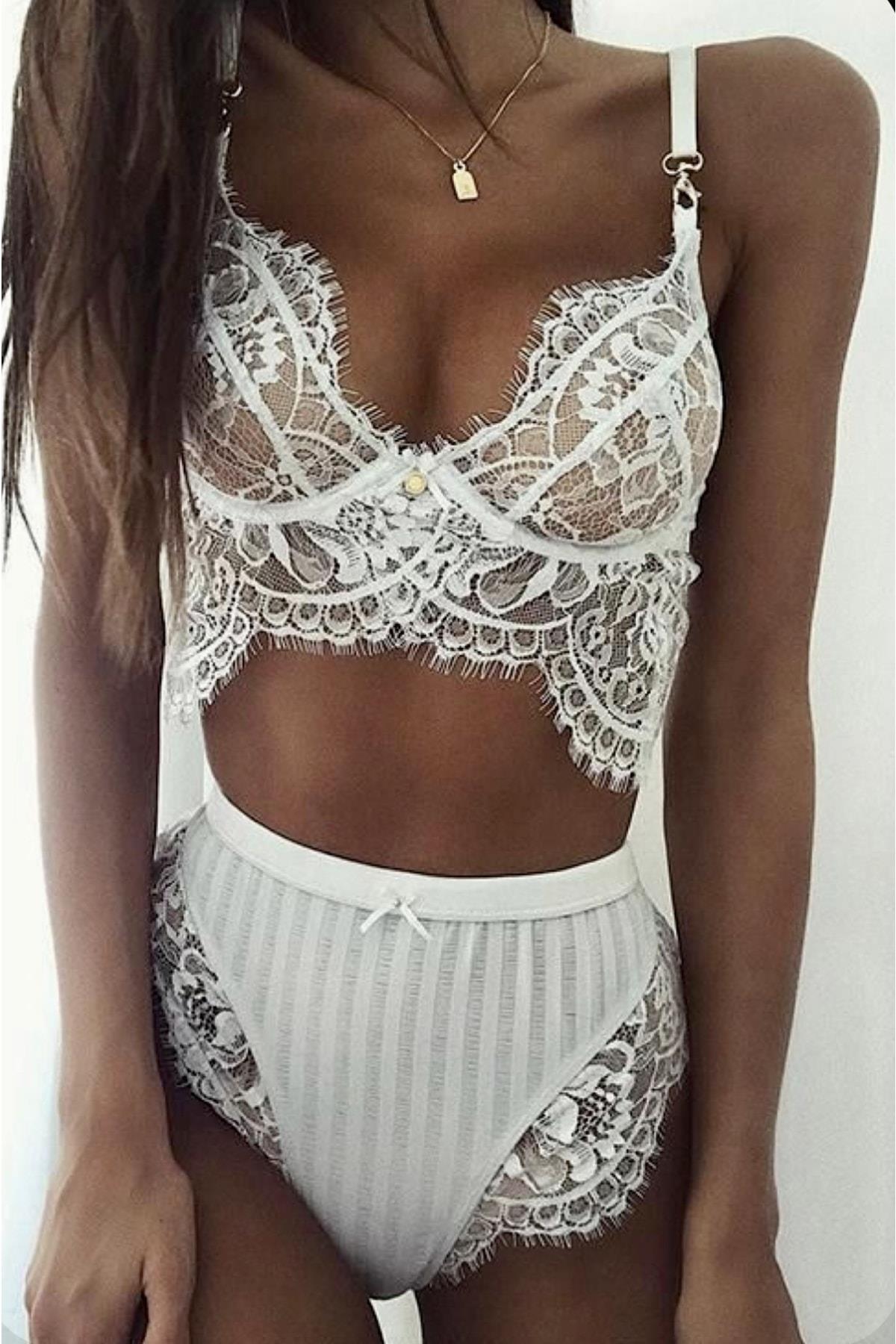 Beyaz Bralet Takımı