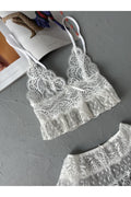 Beyaz Dantel Bralet Takımı