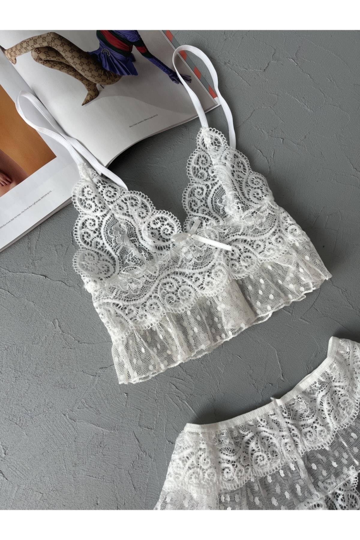 White Lace Bralette Set