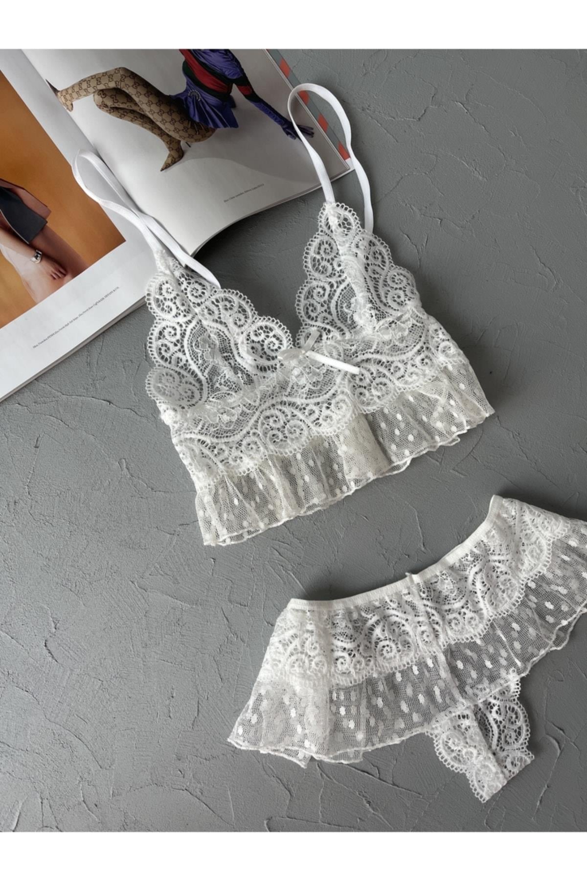 White Lace Bralette Set