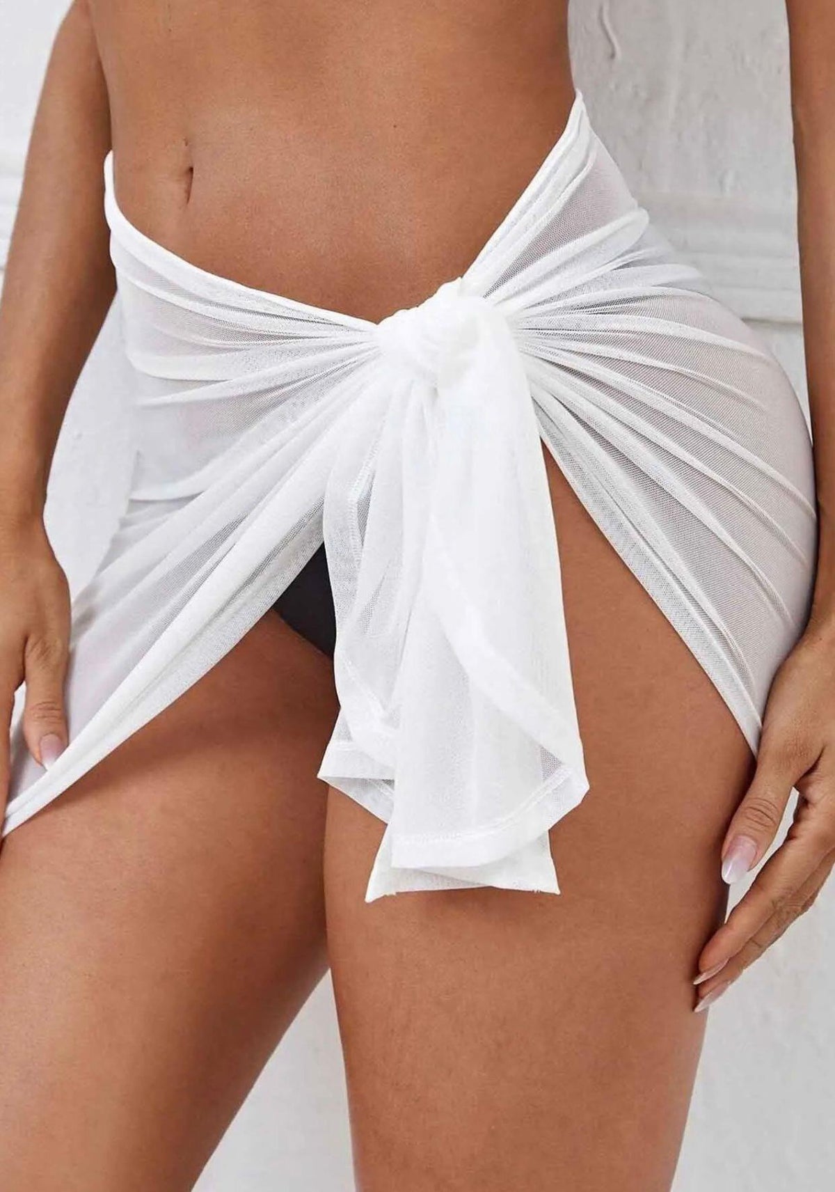 White Thin Tulle Pareo
