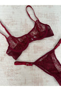 Burgundy Underwired Bralette Set
