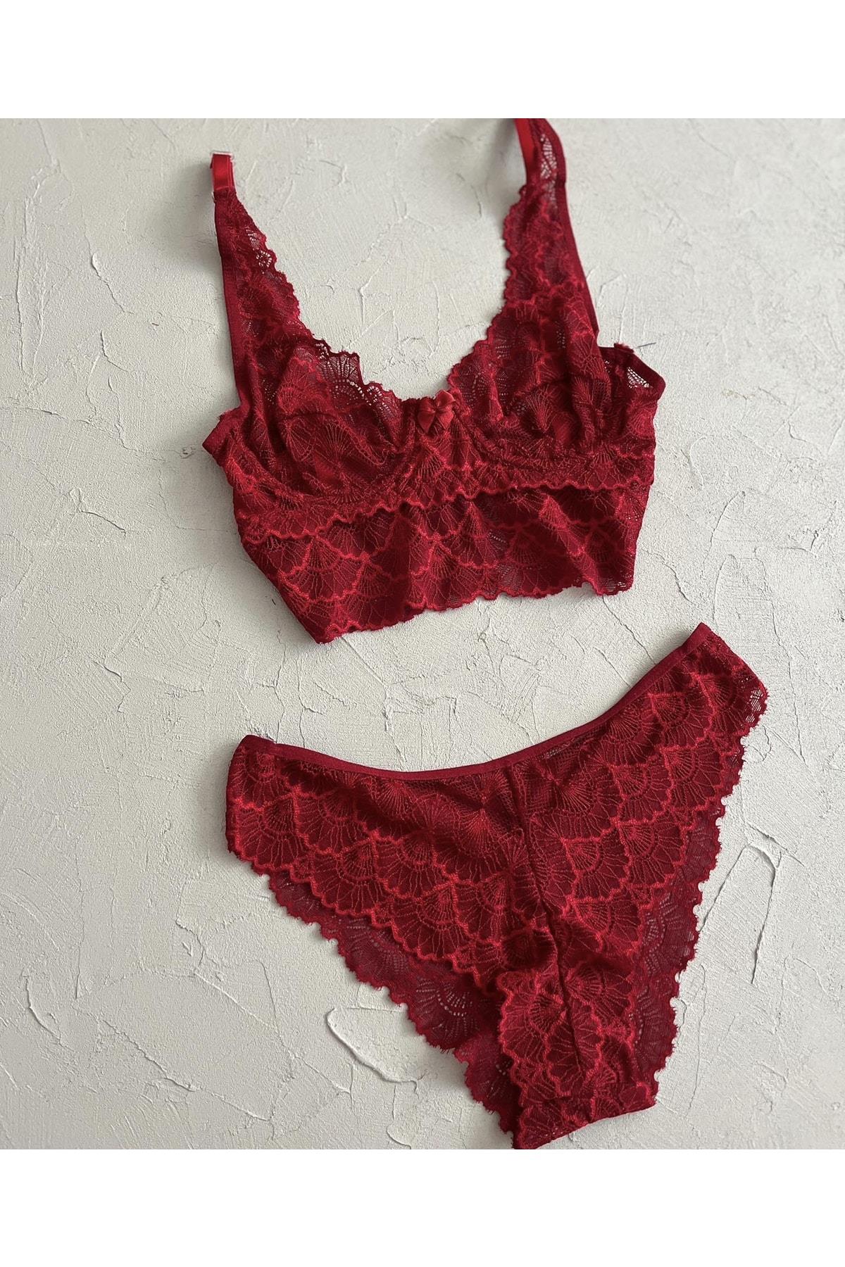 Burgundy Bralette Set