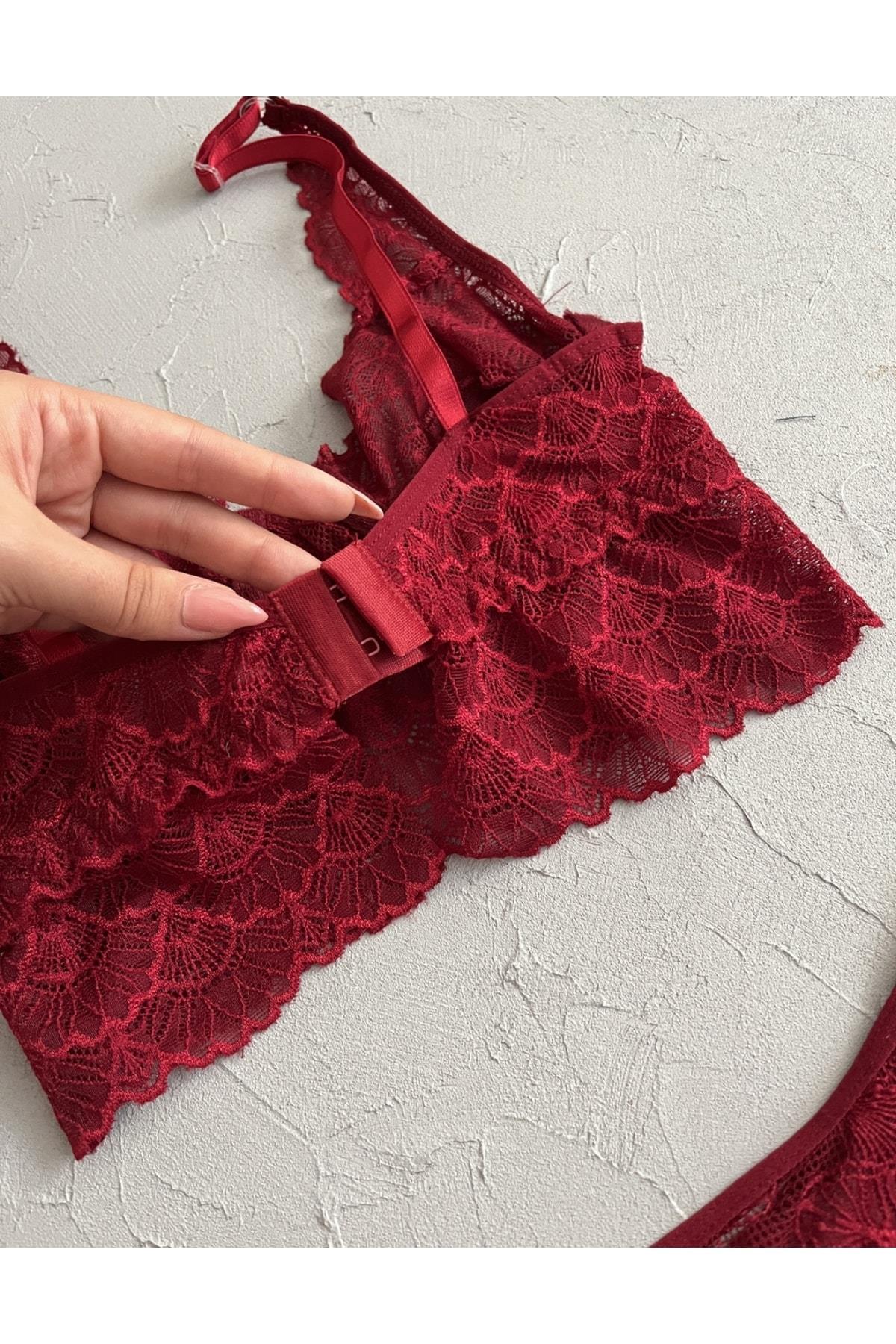 Burgundy Bralette Set