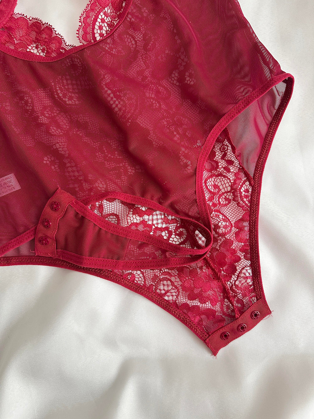 Bordo Dantel Bodysuit