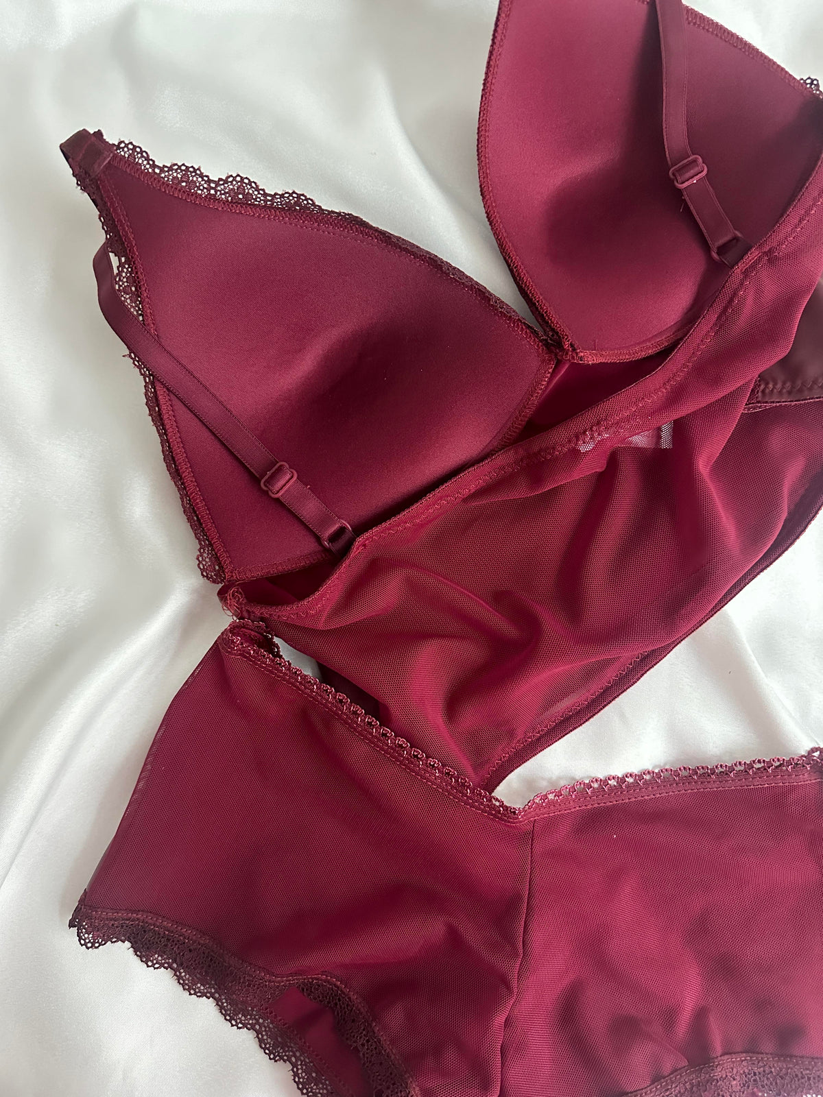 Bordo Deri Bralet Takımı