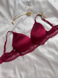Burgundy Velvet Push Up Bralette