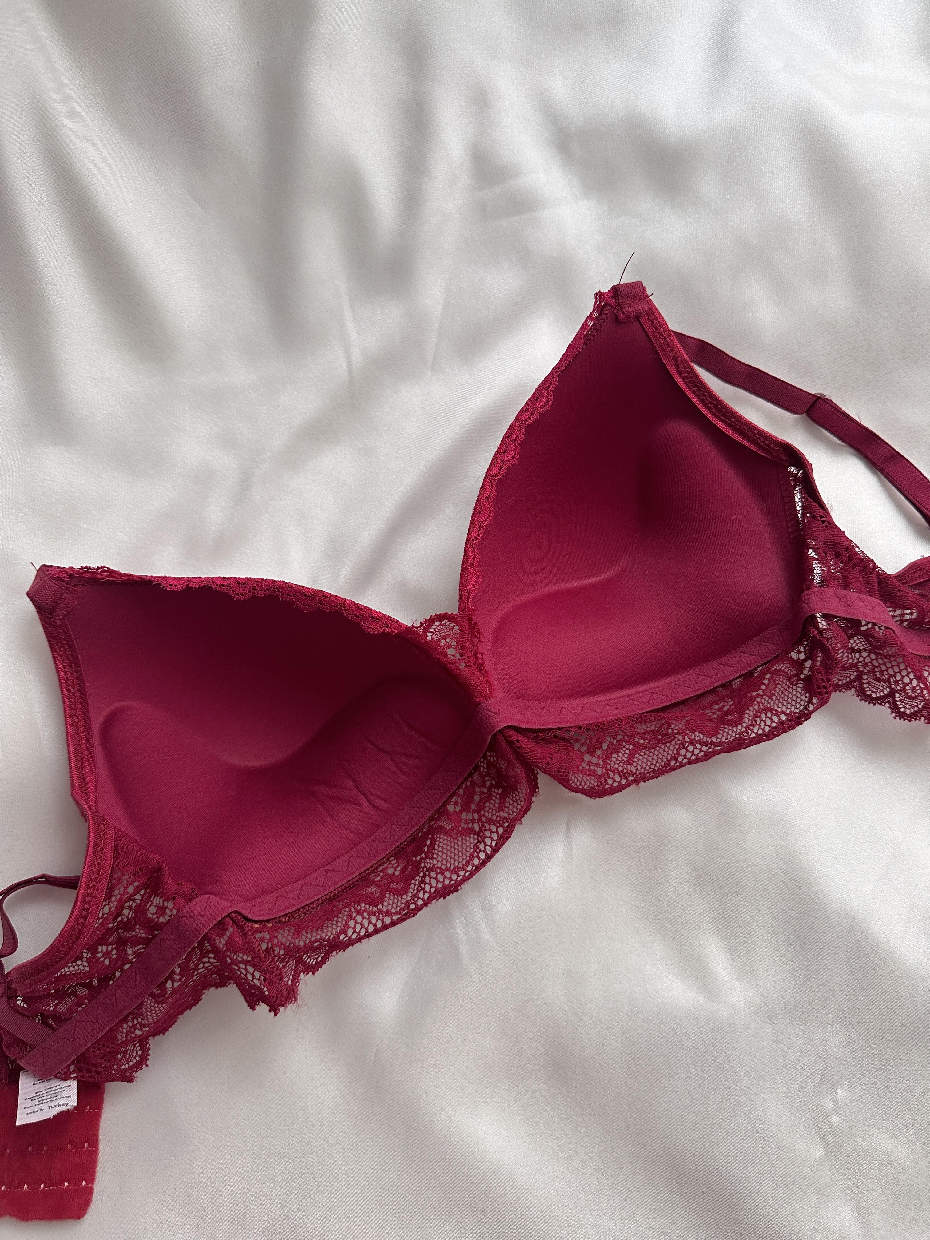 Burgundy Velvet Push Up Bralette