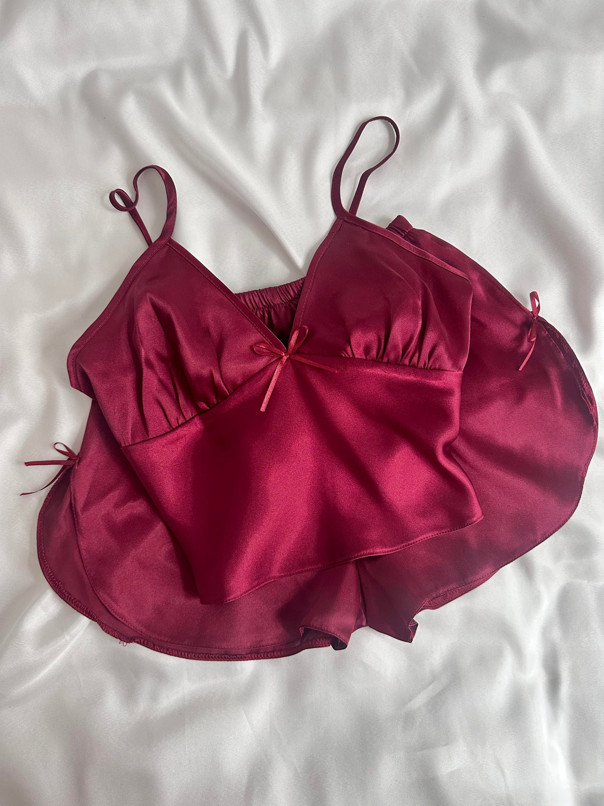 Burgundy Satin Suit