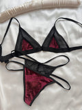 Bordo Simli Bralet Takımı