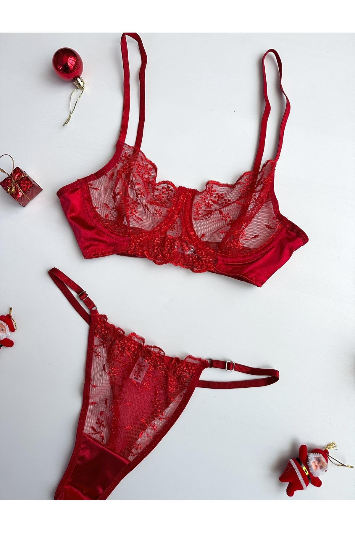 Brode Saten Detaylı Bralet Takımı